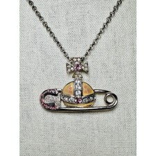 Vintage RARE Vivienne Westwood Giant Safety Pin Orb Necklace picture