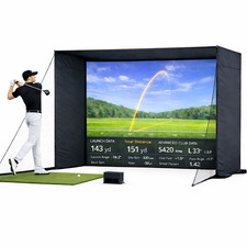 Danrelax 10x8 FT Golf Simulator Enclosure Kit Net Cage Impact Screen Home Garage picture
