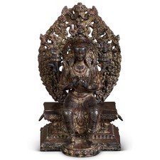 US Seller - Bronze Tibetan Maitreya Asian Statue picture