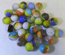 #18604m Nice Vintage Group of 30 Vitro Agate Marbles .59 to .64 Inches picture
