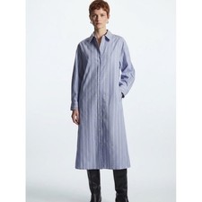 COS Pinstriped Shirt Dress In Blue Women's Size US 6 picture