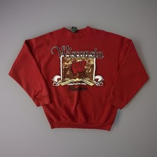 Vintage Wisconsin Badgers Sweatshirt Mens Large Red NCAA Football TSI 90s picture