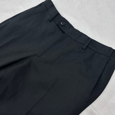 Allegri Milano Mens Black Dress Pants Flat Front Wool Blend Trousers Size 32x27 picture