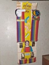 Vintage 1979 Rainbow Suspenders Robin William's Mork From Ork w/ Buttons & CARD picture