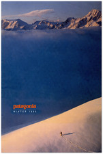 Patagonia Winter 1990 Snowy Mountain Poster picture