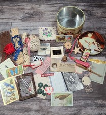 Ephemera Junk Journal Mixed Media Altered Art Bundle in Lovely Vintage Tin picture