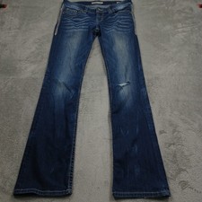BKE Jeans Womens 29 Blue Denim Stella Low Rise Bootcut Distressed Dark Wash picture