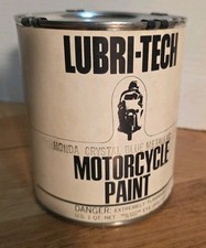 Vintage QT Can Honda Crystal Blue Metallic Motorcycle Paint Lubri-Tech - Full picture