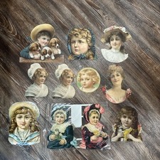 ANTIQUE JUMBO DIE CUT LOT 1880s Victorian Almanac Magazine Scrap Peruna Ad 7