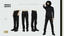Devil Fashion Men Vintage Long  trousers Steampunk Hip Hop Decadent Denim Pants picture