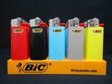 8 Bic Assorted Plain Mini Size Lighter Disposable (1 Lighter Per Color) picture