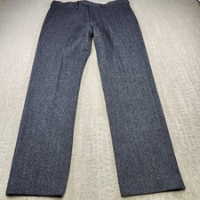 J crew Herringbone Tweed Pants Men 34x32 Wool High Rise Trouser Bowery Classic  picture