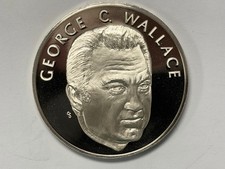 George C. Wallace Sterling Silver Medal Political Collectible Coin .733oz ASW picture