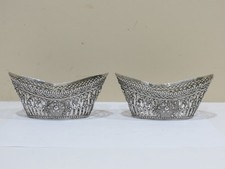 A Pair of Antique Georg Roth Hanau 800 Solid Silver Floral Pierced 5.5