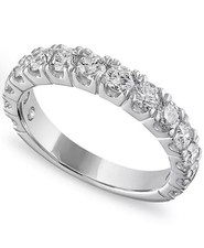 Polished 1-1/5 CT Lab Grown Diamond Wedding Band Ring 14k White Gold picture