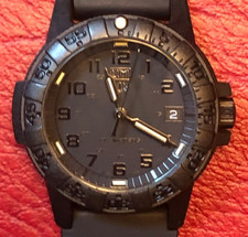 Luminox 0300-1GBQ H3 BLACKOUT Carbonx Sea Turtle Black Silicone Band Watch *READ picture