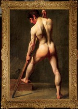 Hand Painted Classical Oil Painting Men Male Nude Figure Wall Art Antique Style picture