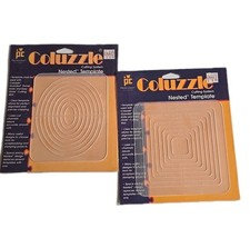 Provo Craft Coluzzle Cutting System Nested Template Set Of 2 Oval & Square picture