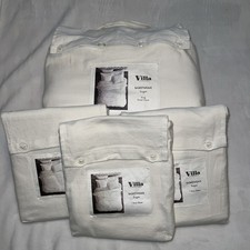 Villa Noble Excellence Basketweave King DUVET COVER SUGAR 3 EURO SHAMS NWT $376 picture