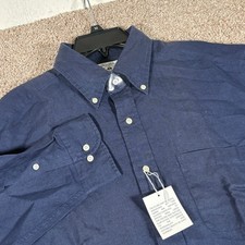 Vintage Brooks Brothers Mens Large 100% Irish Linen Long Sleeve Sport Shirt NWT picture