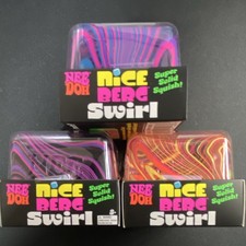 NeeDoh Nice Berg Swirl XL Giant Nee Doh Squishy Swirl Cube Lot of ALL 3 Colors picture