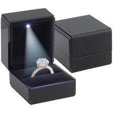 Novel Box Square Shaped Ring Box with LED Light for Wedding & Special Occasions picture