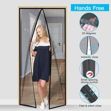 UPGRADE Magnetic Screen Door Hands-Free Durable Mosquito Mesh Curtain Heavy Duty picture