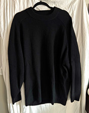 Tibi 100% Cashmere Black Oversized Crewneck Pullover Sweater Women L/XL picture
