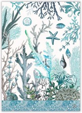 Michel Design Works Cotton Kitchen Towel Ocean Tide Sea Life Blue Aqua picture