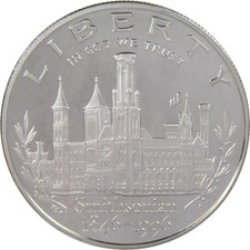 1996 P Smithsonian Institution Commemorative Silver Dollar Proof Coin picture