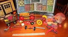 Vintage Marx Tractor Shed Farm Machinery SET 1930'S TIN LITHO IN ORIGINAL BOX picture