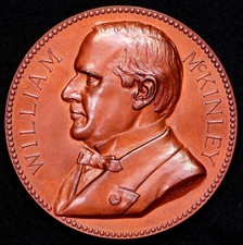 1901 President William McKinley 1st Obverse US Mint Medal Bronze 76mm picture