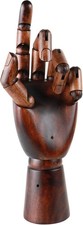 Wooden Hand Model for Artists, Articulated Left 26cm, dark red (left)  picture