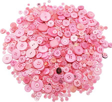600-700Pcs Pink Buttons for Crafts Bulk Pink Craft Buttons Assorted Size for ... picture