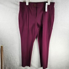 Chico's So Slimming Elyse Slim Leg Trouser Plum Women's Size 12  Short picture