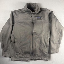 Patagonia Mens Full Zip Fleece Jacket Grey Large Mock Neck Gorpcore Fall 25527 picture
