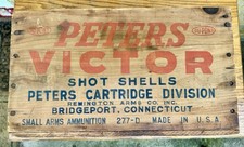 Antique Peters Victor DuPont Wooden Ammunition Crate Box All Original Condition picture