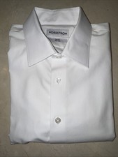 NORDSTROM BRAND MENS PREMIUM NON-IRON COTTON TRIM-FIT DRESS SHIRT 17/32-33 $99 picture
