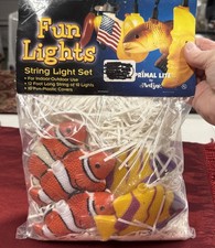 289-Vintage Primal Lite Tropical Fish String 10 Light Set 12ft Indoor Outdoor picture