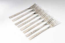 Vintage Cocktail Seafood Sterling Silver 925 Forks Set Of 8 picture