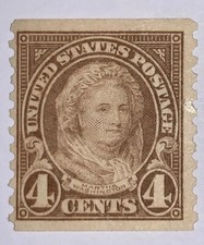 Travelstamps: 1923-1929 US Stamps Sc #601 Martha Washington, Mint, MNHOG, 4 Cent picture