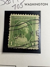 US 1 Cent Green Washington Used Postage Stamp (1931-1940) Machine Cancel picture