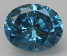 Cert 1.18 Carat Vivid Blue VVS2 Oval Natural Enhanced Loose Diamond 7.4x6.12mm picture