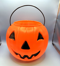 Vintage General Foam Plastics 119 Jack-O-Lantern Halloween Trick-or-Treat Bucket picture