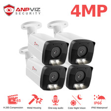 Anpviz 1~4pcs 4MP Bullet PoE Security IP Camera Indoor/Outdoor Audio Recording picture
