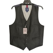 Daniel Cremieux Herringbone Vest Men's Large St. Moritz Wool Blend Charcoal NWT picture