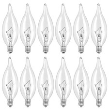 LinMiFo 12-Pack E12 B10 Clear Candelabra Base Bulb, 60W 120V Sw-60watt picture
