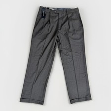 Mondo Di Marco Mens Dress Pants 36x30 Gray Plaid Pleated Cuffed NWT picture