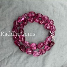 Handmade Pink Tourmaline Nugget Necklace, Raw Gemstone, Sterling Silver Clasp picture