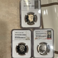3-Coin NGC Graded Kennedy Half Dollar Lot: 2025 BU, 1999 PF69 & 2001 PF67 picture